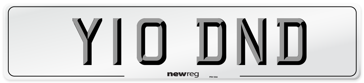 Y10 DND Number Plate from New Reg
